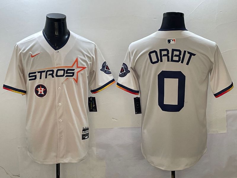 Men Houston Astros #0 Orbit Cream Three generations Joint Name 2025 Nike MLB Jersey style 11